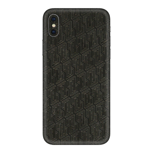 Apple iPhone Skins (All Models) - Black Abstract Pattern - 3D Embossed Finish (L-117) iPhone XS Max