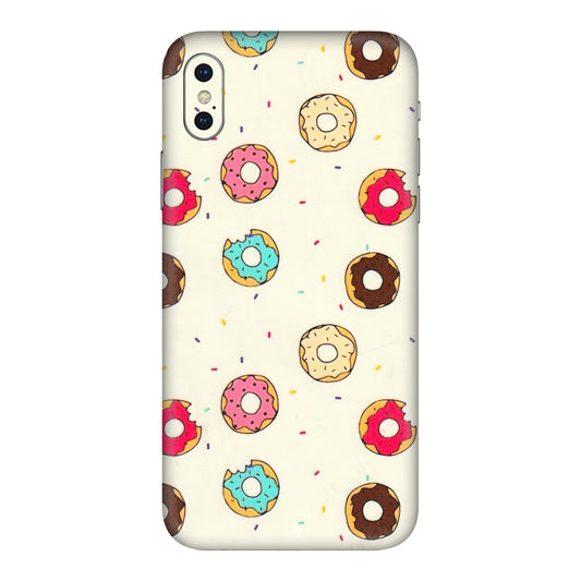 Apple iPhone Skins (All Models) - Mini Donuts Doodle Art - 3D Embossed Finish (L-122) iPhone XS Max