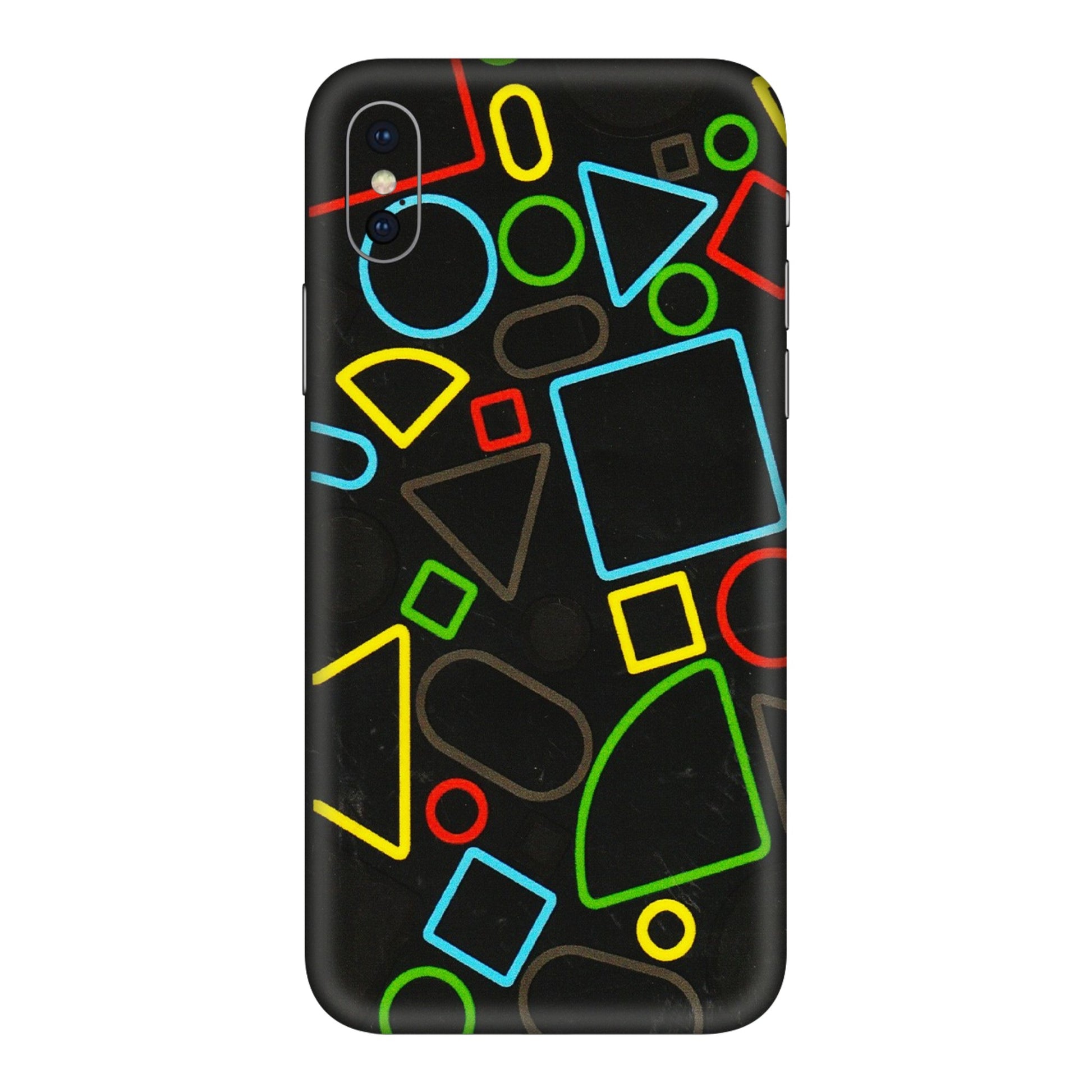 Apple iPhone Skins (All Models) - Black Shapes - 3D Embossed Finish (L-131) iPhone XS Max