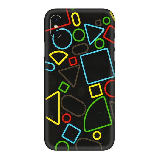 Apple iPhone Skins (All Models) - Black Shapes - 3D Embossed Finish (L-131) iPhone XS Max