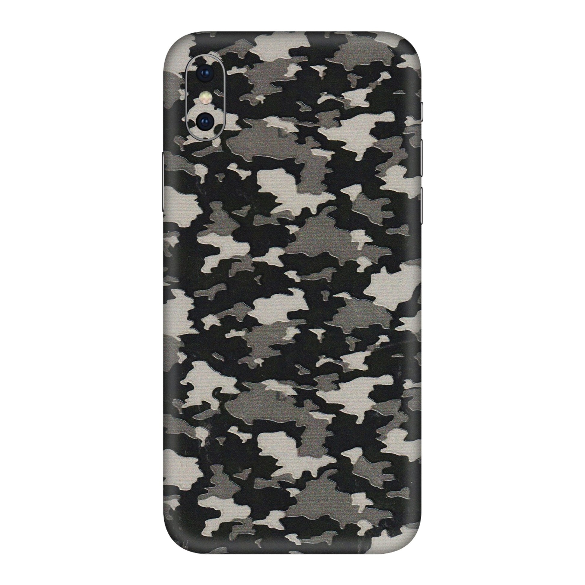 Apple iPhone Skins (All Models) - Black/Grey Camoflaunge - 3D Embossed Finish (L-142) iPhone XS Max