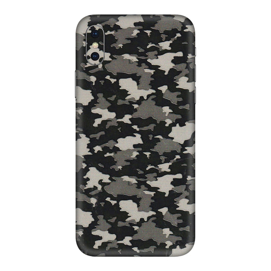 Apple iPhone Skins (All Models) - Black/Grey Camoflaunge - 3D Embossed Finish (L-142) iPhone XS Max