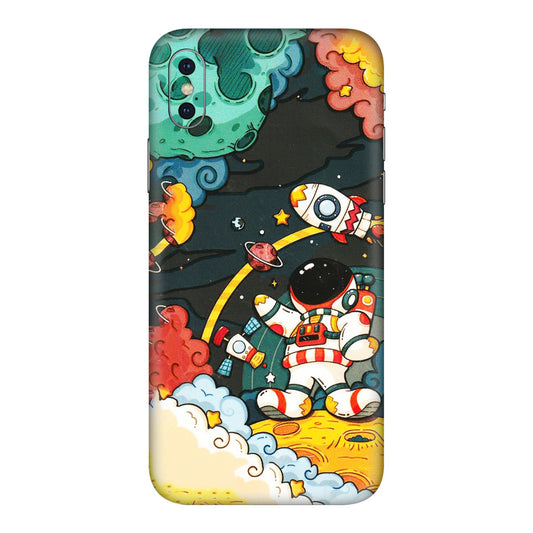 Apple iPhone Skins (All Models) - Astronauts & Spaceship - 3D Embossed Finish (L-145) iPhone XS Max