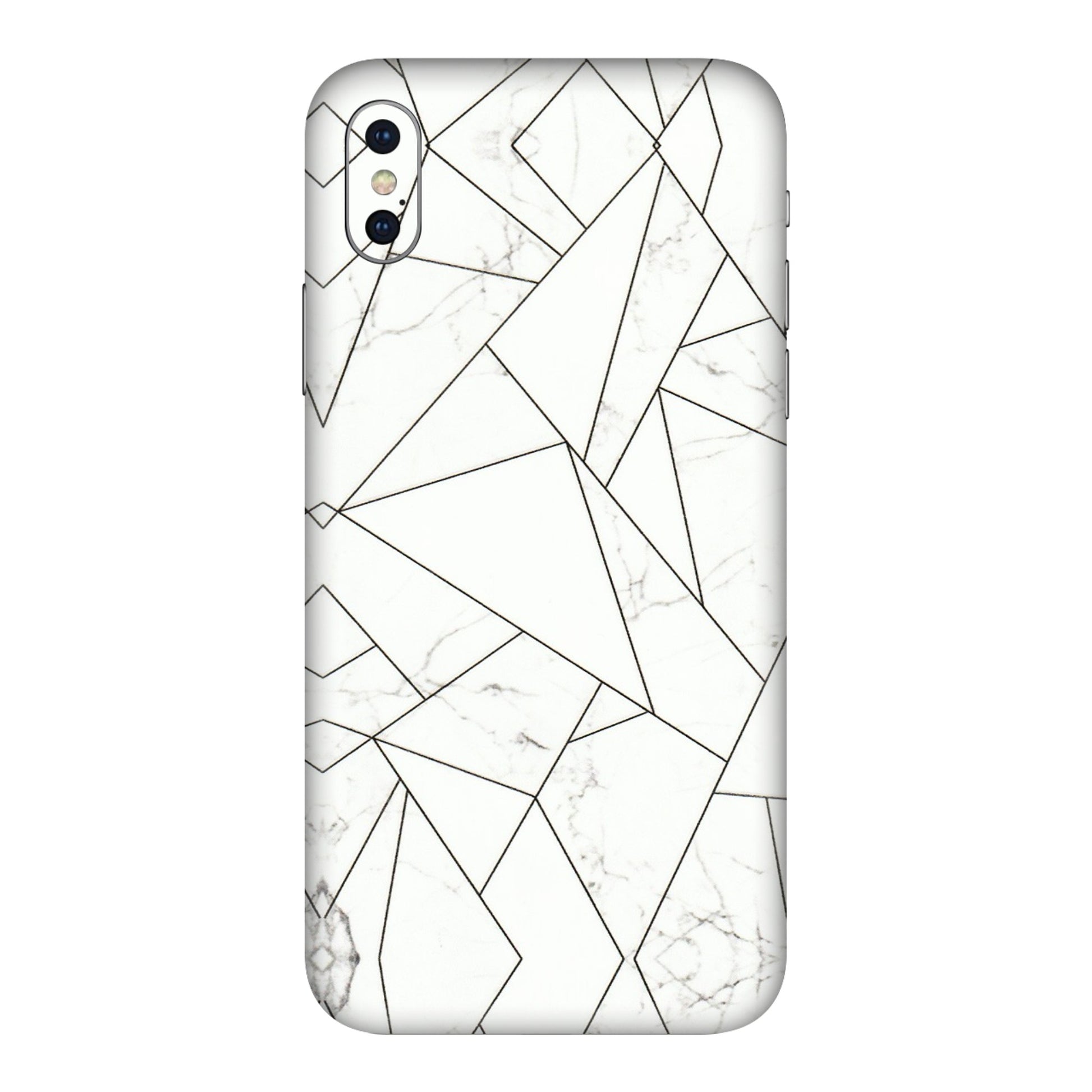 Apple iPhone Skins (All Models) - Luxury White Marble Effect - 3D Embossed Finish (L-168) iPhone XS Max