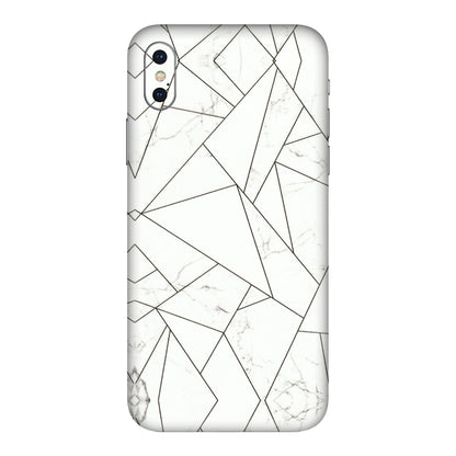 Apple iPhone Skins (All Models) - Luxury White Marble Effect - 3D Embossed Finish (L-168) iPhone XS Max