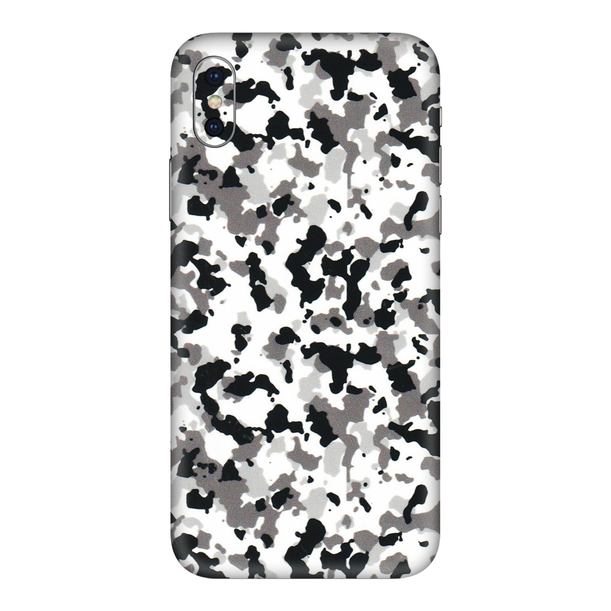 Apple iPhone Skins (All Models) - White Black Camouflage - 3D Embossed Finish (L-18) iPhone XS Max