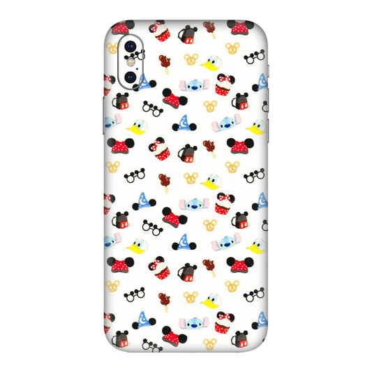 Apple iPhone Skins (All Models) - Minnie Mouse & Donald Doodles s - 3D Embossed Finish (L-194) iPhone XS Max