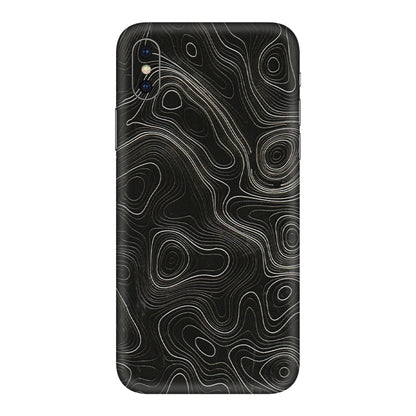 Apple iPhone Skins (All Models) - Black Swirl - 3D Embossed Finish (L-196) iPhone XS Max