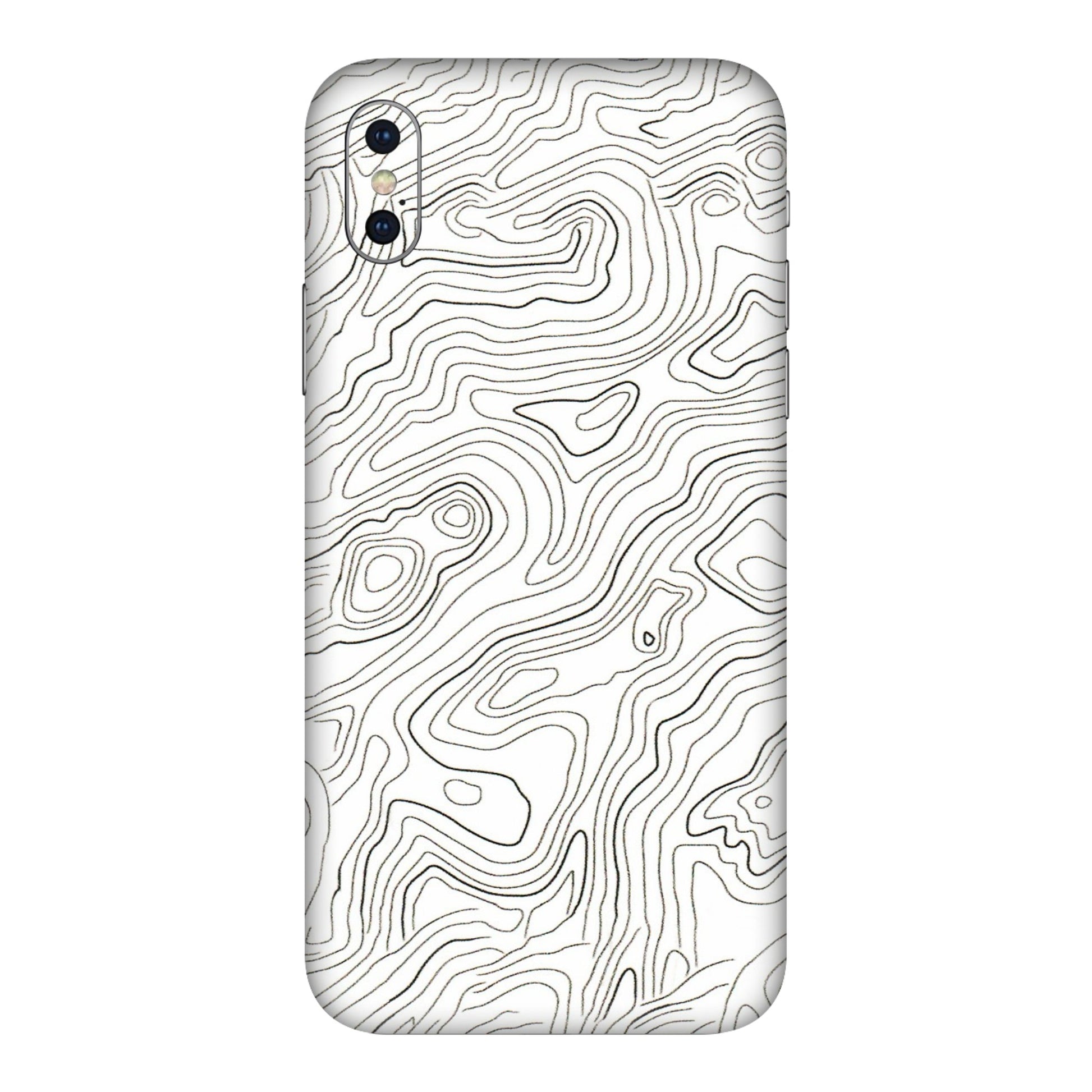Apple iPhone Skins (All Models) - White Black Swirls - 3D Embossed Finish (L-219) iPhone XS Max
