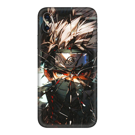 Apple iPhone Skins (All Models) - Kakashi Shattered Glass Effect - 3D Embossed Finish (L-237) iPhone XS Max