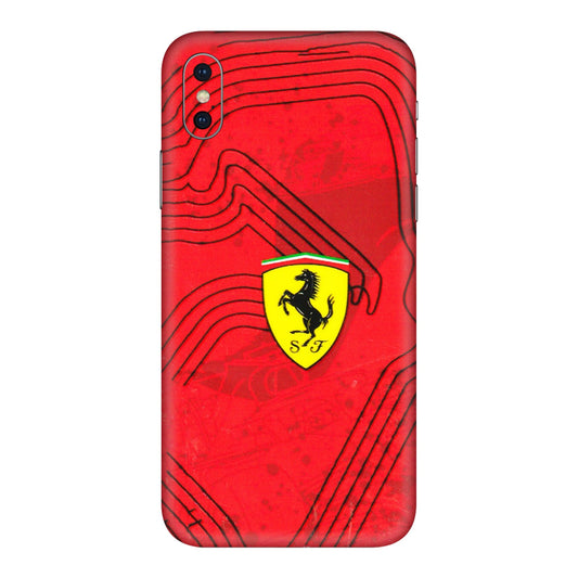 Apple iPhone Skins (All Models) - Red Ferrari Logo Stylish - 3D Embossed Finish (L-238) iPhone XS Max