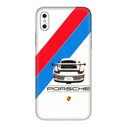 Apple iPhone Skins (All Models) - Porche Car Sober Logo - 3D Embossed Finish (L-248) iPhone XS Max