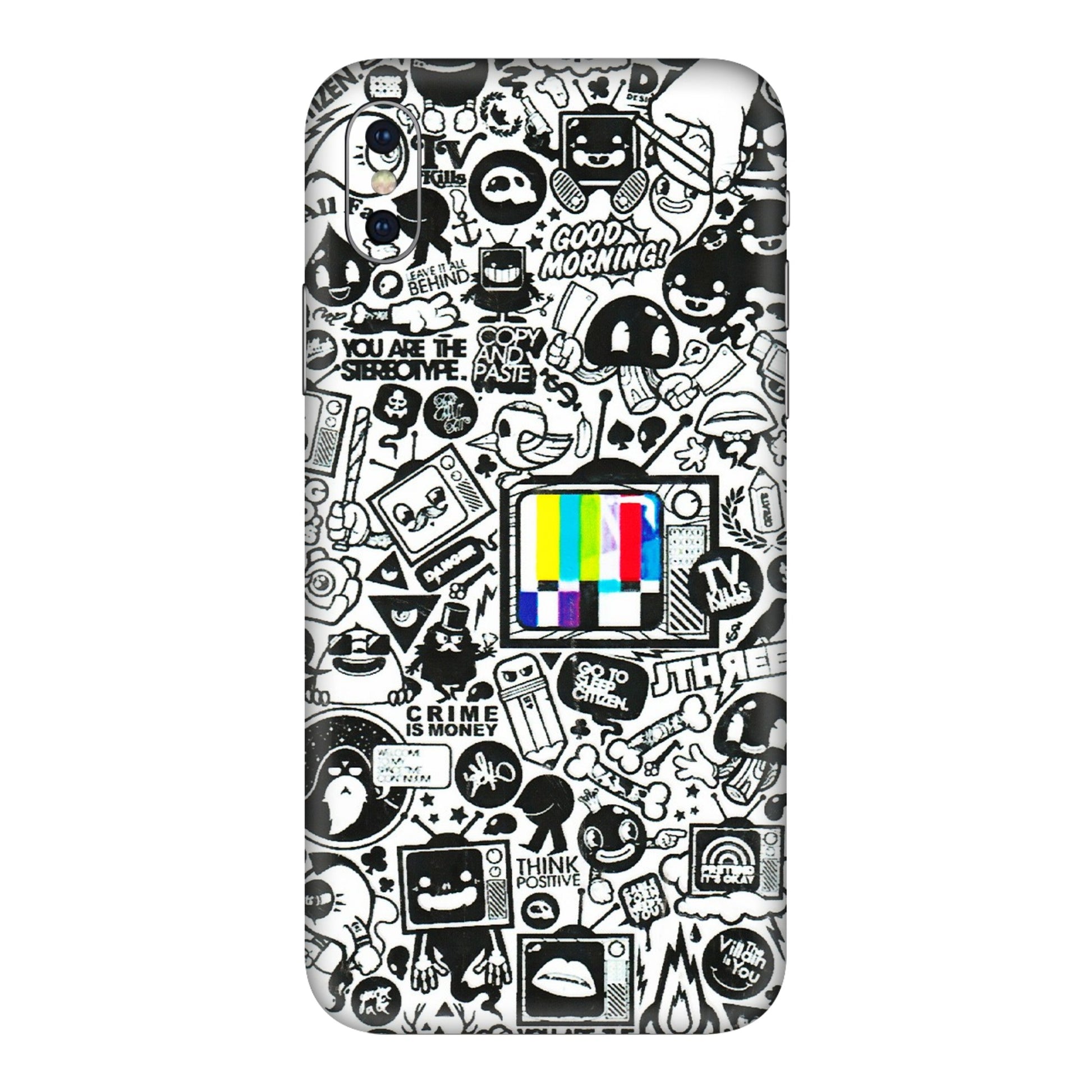 Apple iPhone Skins (All Models) - Doodles Positive Art - 3D Embossed Finish (L-263) iPhone XS Max