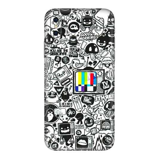 Apple iPhone Skins (All Models) - Doodles Positive Art - 3D Embossed Finish (L-263) iPhone XS Max