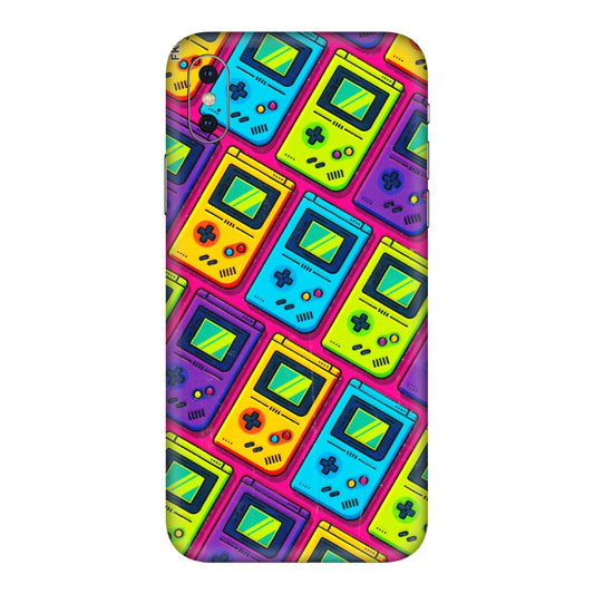 Apple iPhone Skins (All Models) - Gameboy Colourful - 3D Embossed Finish (L-266) iPhone XS Max
