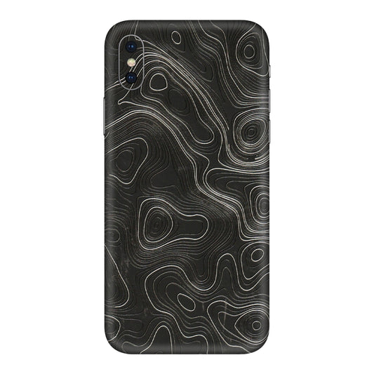 Apple iPhone Skins (All Models) - Abstract White Line Map - 3D Embossed Finish (L-269) iPhone XS Max