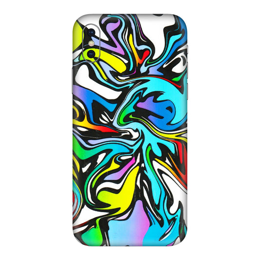 Apple iPhone Skins (All Models) - Abstract Colour Paints - 3D Embossed Finish (L-271) iPhone XS Max