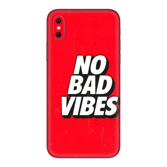 Apple iPhone Skins (All Models) - No Bad Vibes - 3D Embossed Finish (L-280) iPhone XS Max