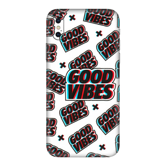 Apple iPhone Skins (All Models) - Good Vibes - 3D Embossed Finish (L-282) iPhone XS Max