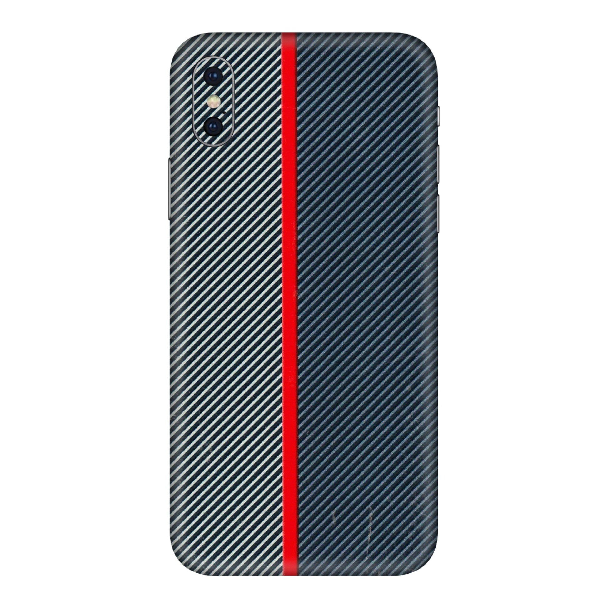 Apple iPhone Skins (All Models) - Blue Sober Lines - 3D Embossed Finish (L-305) iPhone XS Max