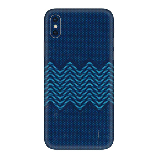 Apple iPhone Skins (All Models) - Blue Sober Waves - 3D Embossed Finish (L-306) iPhone XS Max