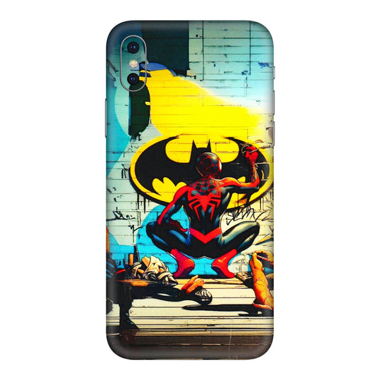 Apple iPhone Skins (All Models) - New Spiderman Bat Logo - 3D Embossed Finish (L-309) iPhone XS Max