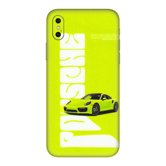 Apple iPhone Skins (All Models) - Lime Green Porche - 3D Embossed Finish (L-30) iPhone XS Max