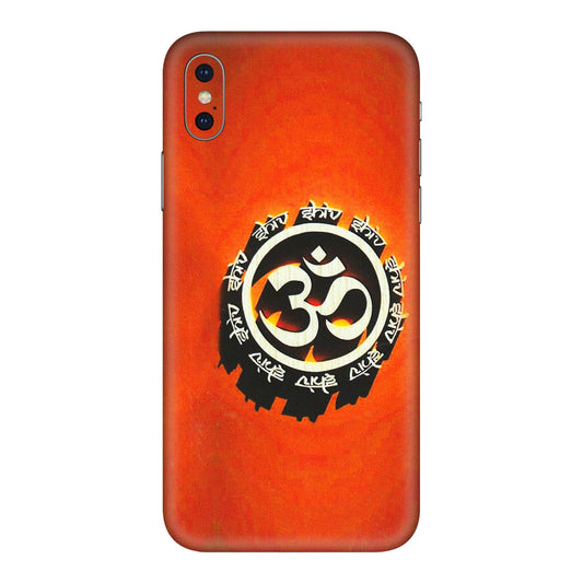 Apple iPhone Skins (All Models) - Aum Shiv Orange - 3D Embossed Finish (L-32) iPhone XS Max