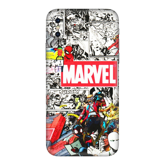 Apple iPhone Skins (All Models) - Marvel Colorful Comic - 3D Embossed Finish (L-64) iPhone XS Max