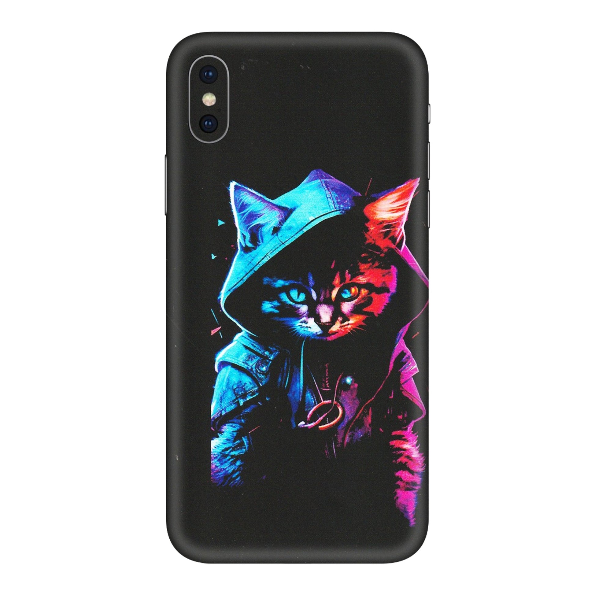 Apple iPhone Skins (All Models) - Cyberpunk Cat - Matte Finish (M-45) iPhone XS Max