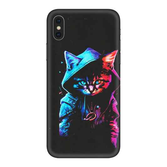 Apple iPhone Skins (All Models) - Cyberpunk Cat - Matte Finish (M-45) iPhone XS Max