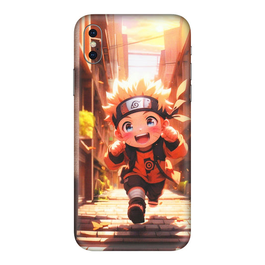 Apple iPhone Skins (All Models) - Naruto Cute Toon Running - Matte Finish (M-04) iPhone XS Max