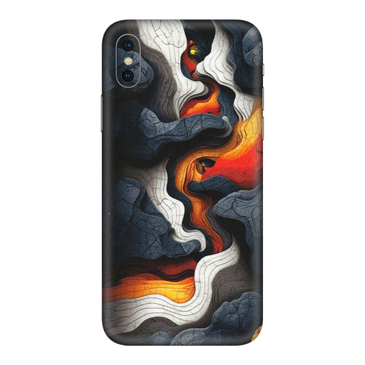 Apple iPhone Skins (All Models) - Abstract Volcanic Layers - Matte Finish (M-52) iPhone XS Max