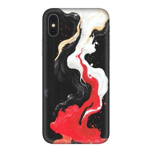 Apple iPhone Skins (All Models) - Black Red White Paint Splash Fusion - Matte Finish (M-56) iPhone XS Max