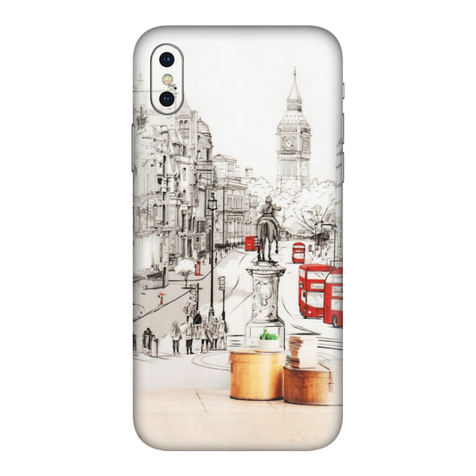 Apple iPhone Skins (All Models) - London Street - Transparent Finish (T-02) iPhone XS Max