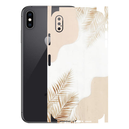 Apple iPhone Skins (All Models) - Gold Petals Abstract - Transparent Finish (T-08) iPhone XS Max