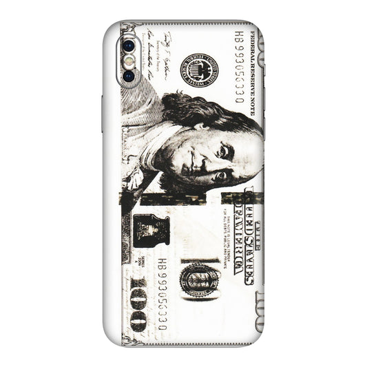 Apple iPhone Skins (All Models) - 100 Dollar Currency - Transparent Finish (T-01) iPhone XS