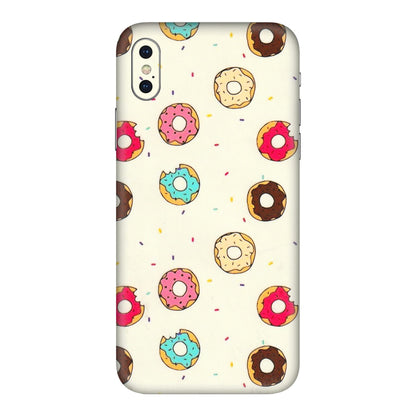 Apple iPhone Skins (All Models) - Mini Donuts Doodle Art - 3D Embossed Finish (L-122) iPhone X