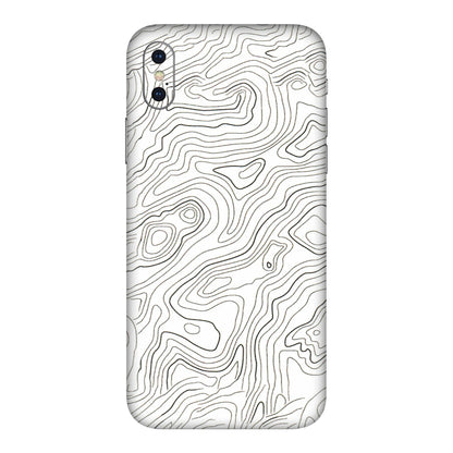 Apple iPhone Skins (All Models) - White Black Swirls - 3D Embossed Finish (L-219) iPhone X