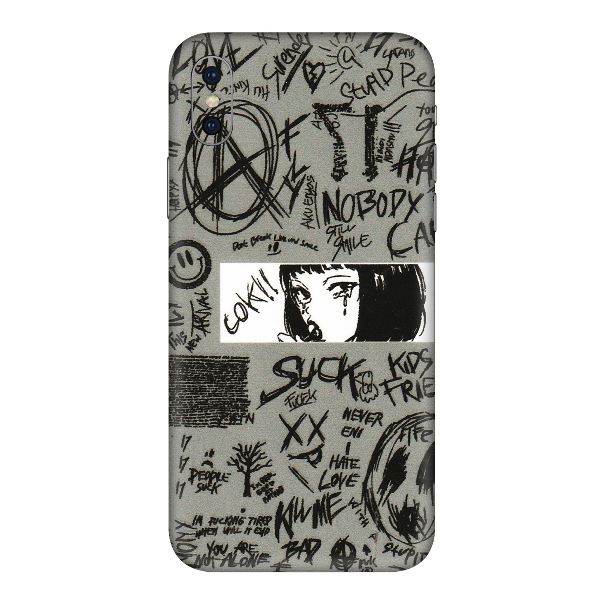 Apple iPhone Skins (All Models) - Never Have Love Anime - 3D Embossed Finish (L-260) iPhone X