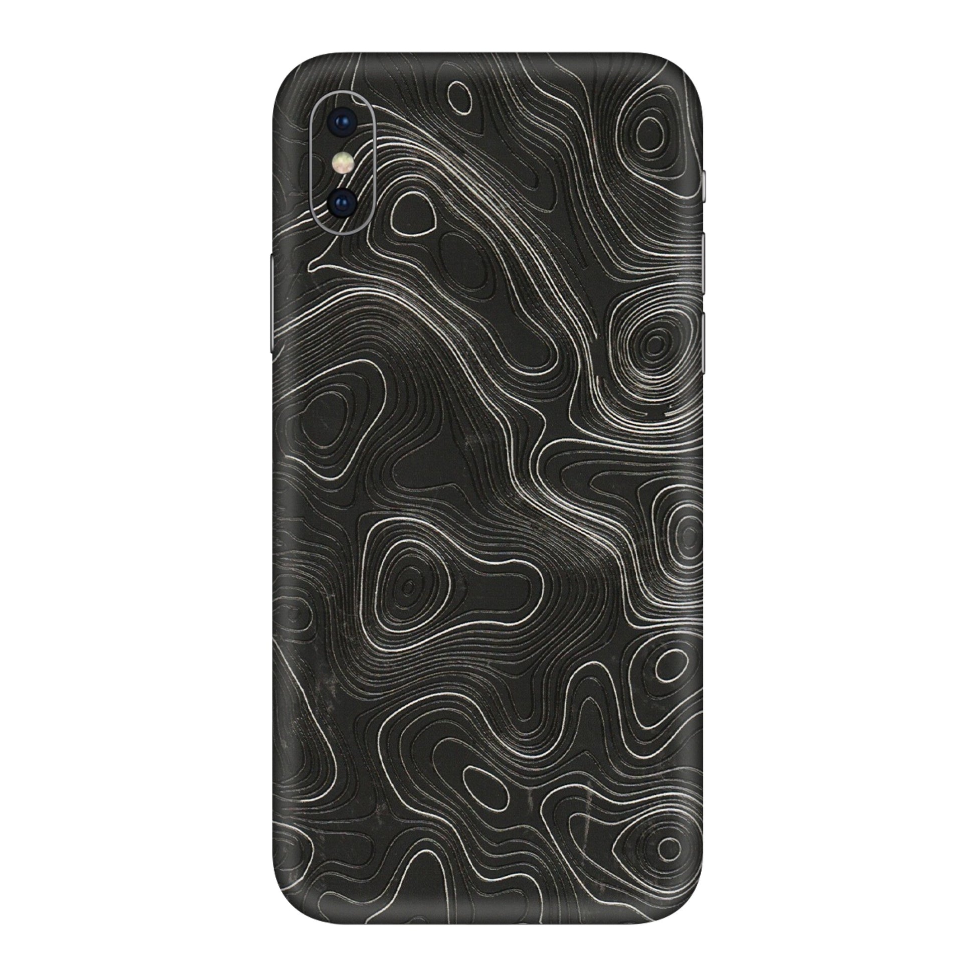 Apple iPhone Skins (All Models) - Abstract White Line Map - 3D Embossed Finish (L-269) iPhone X