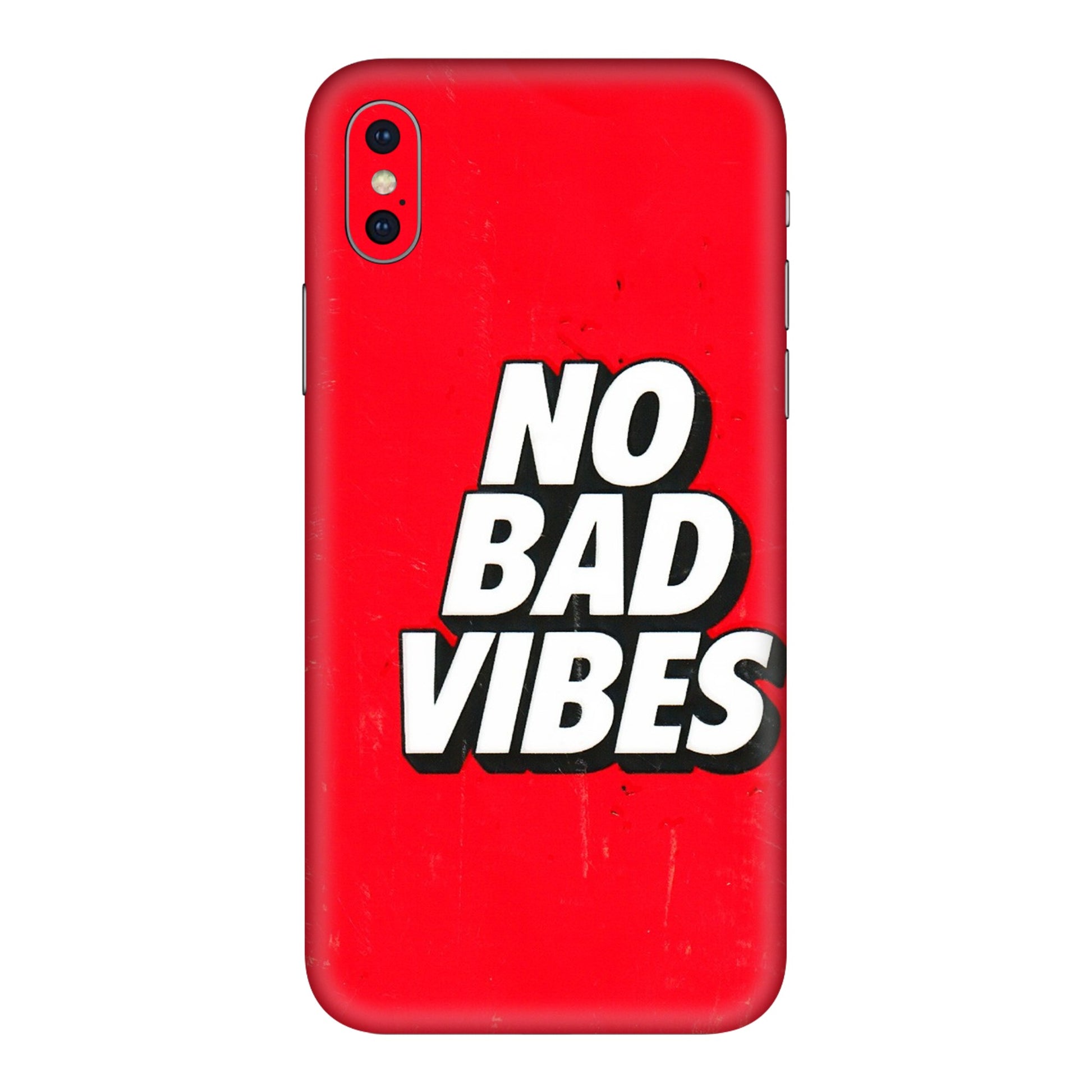 Apple iPhone Skins (All Models) - No Bad Vibes - 3D Embossed Finish (L-280) iPhone X