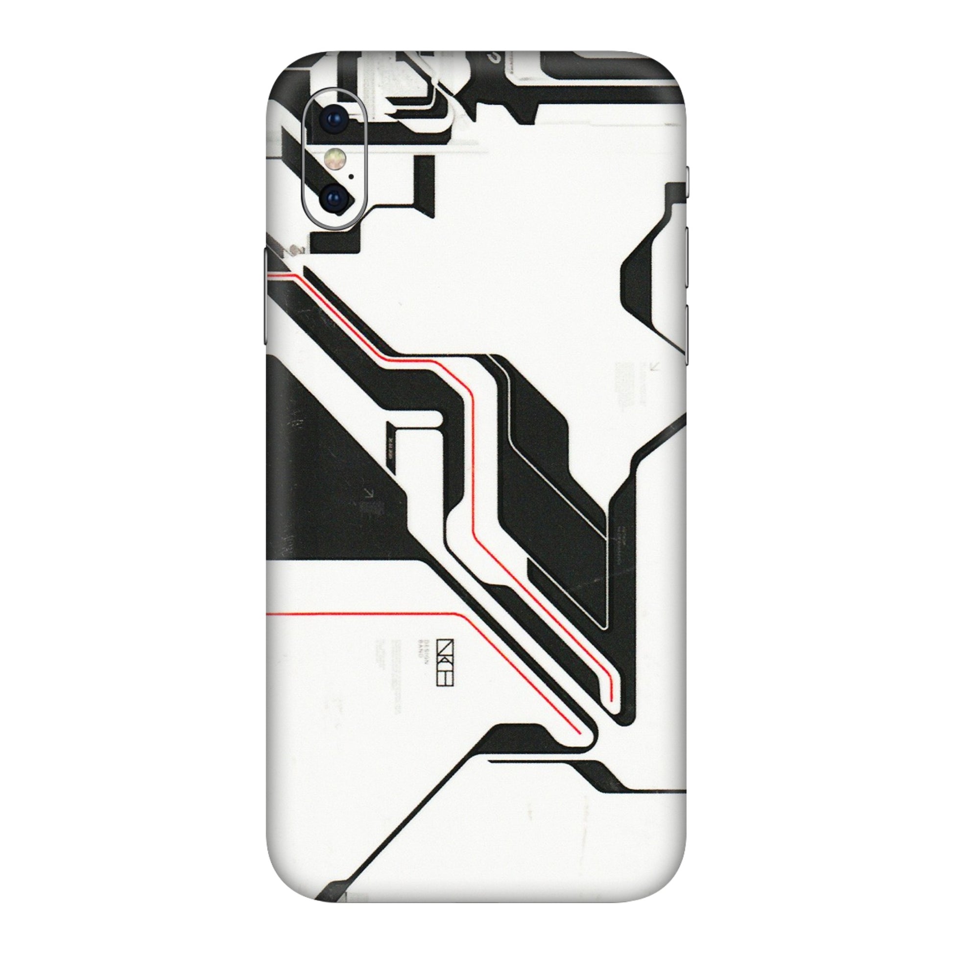 Apple iPhone Skins (All Models) - White Techy Logo - 3D Embossed Finish (L-312) iPhone X