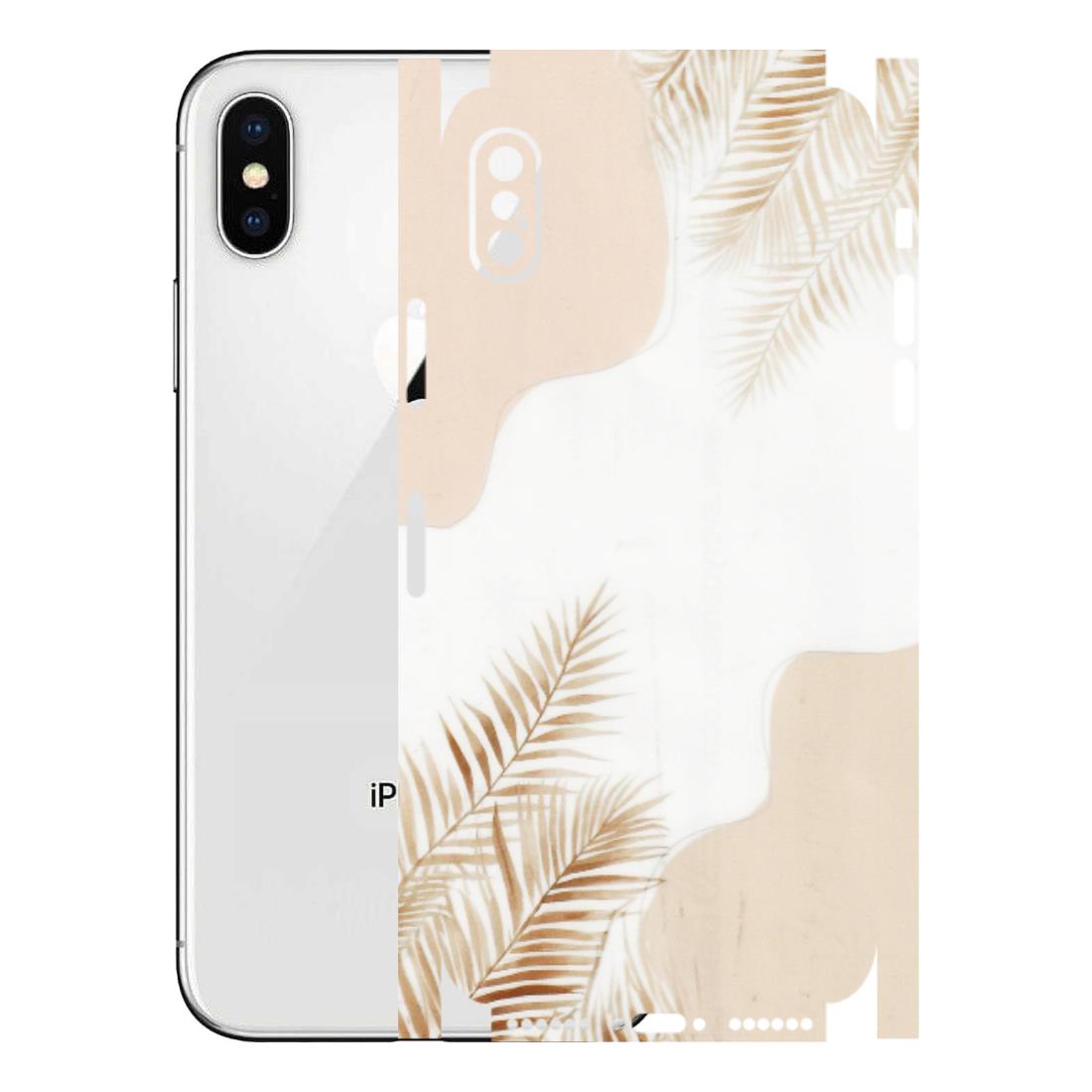Apple iPhone Skins (All Models) - Gold Petals Abstract - Transparent Finish (T-08) iPhone X