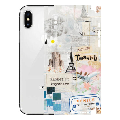 Apple iPhone Skins (All Models) - Travel Memories - Transparent Finish (T-09) iPhone X