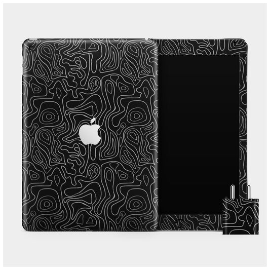White Line Swirl Matte Finish i-Pad Skin