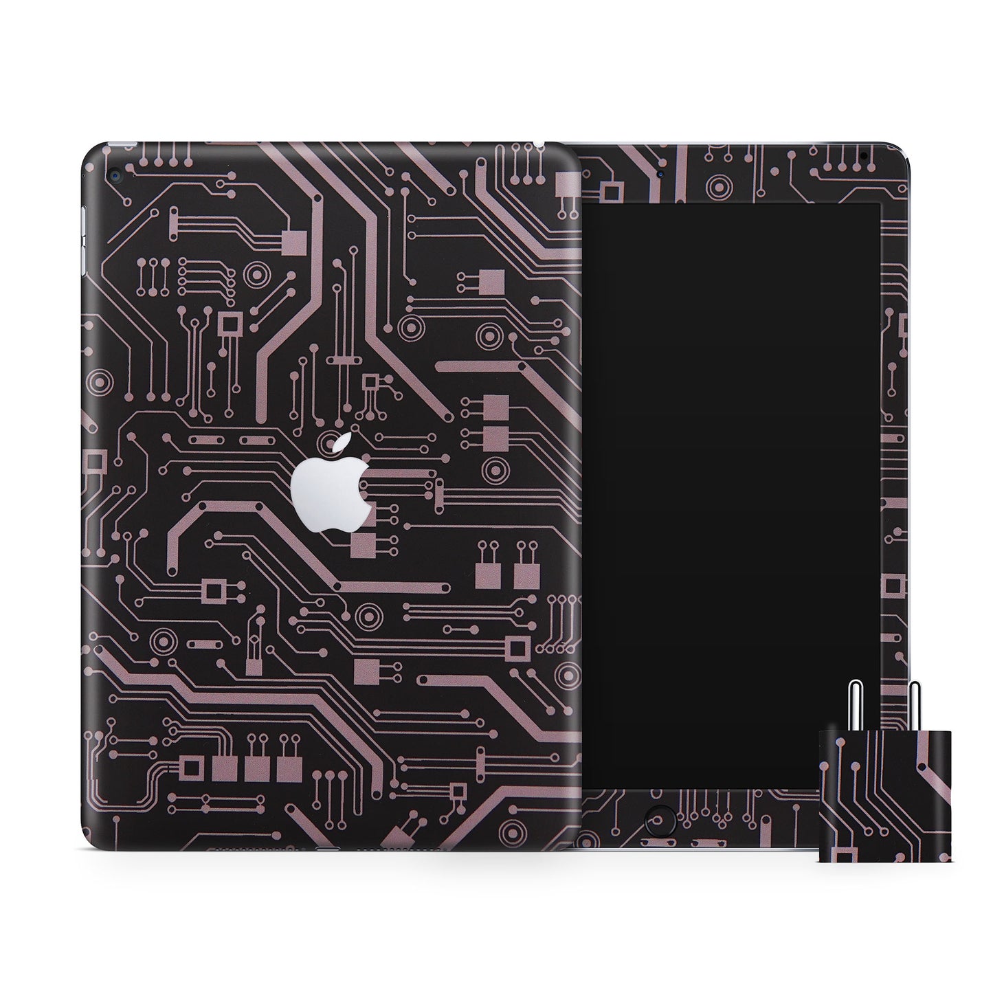 Black Tech Circuit Matte Finish i-Pad Skin