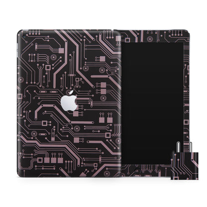 Black Tech Circuit Matte Finish i-Pad Skin