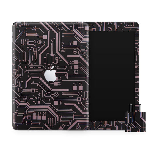 Black Tech Circuit Matte Finish i-Pad Skin
