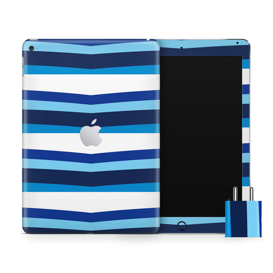 Stylish Blue Abstract Colour Lines Matte Finish Skin For iPad/Tablet